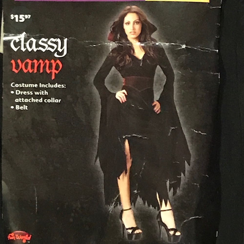 Adult Classy Vamp Costume- Size L 12-14
